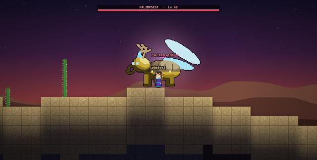 A boss fight in the desert